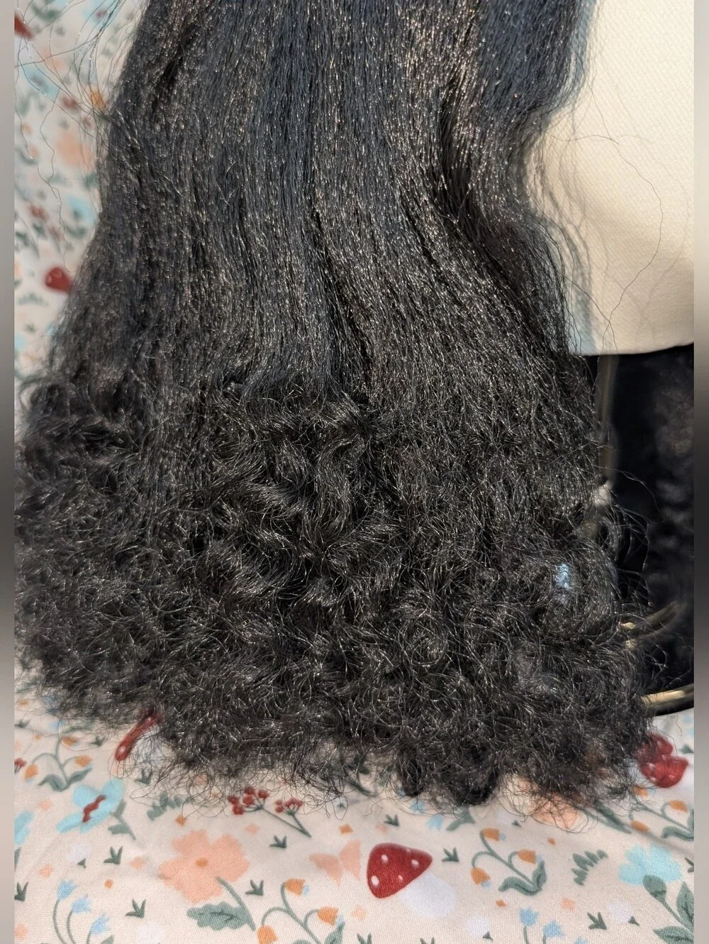 Yaki Kinky Straight Lace Front Wig Curly Ends 16
